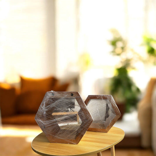 Repisas hexagonales de madera